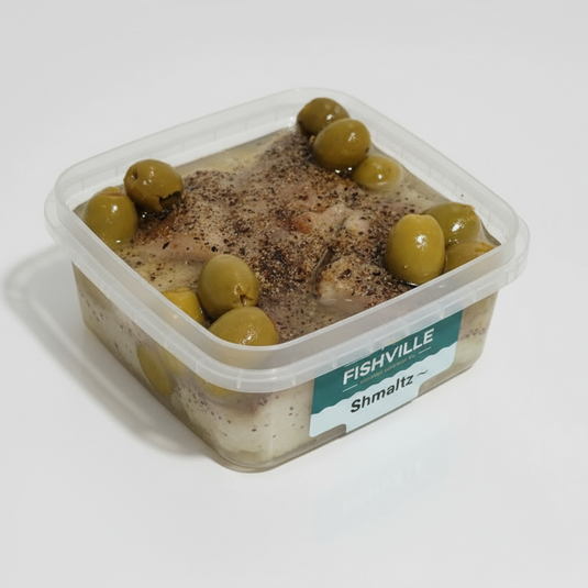 Container of 'Fishville' Shmalz Herring