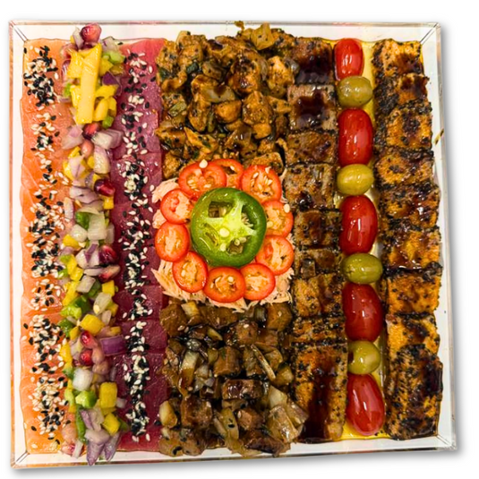 Fishville 10-inch assorted fish platter with a variety of colorful fish-shaped ceramic serving dishes.