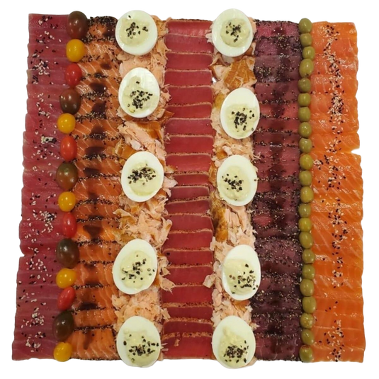 18" Assorted Fish Platter with Eggs - Fishville