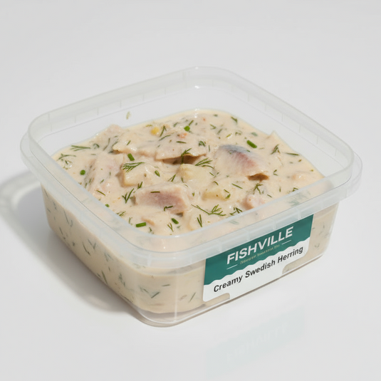 Container of Fishville Creamy Swedish Herring
