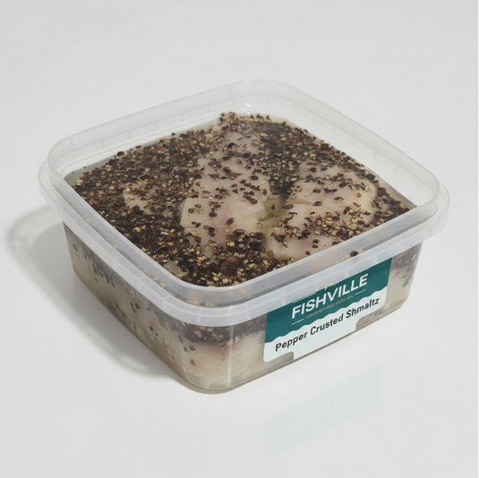Container of pepper-crusted from Fishville